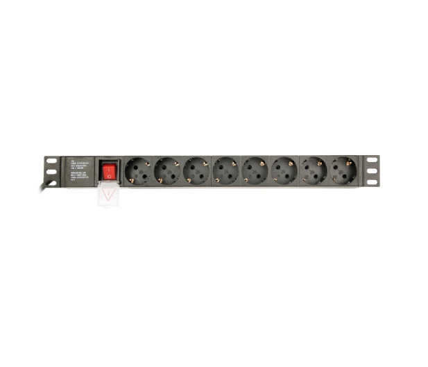 Gembird Rack - 8 gniazd Schuko , 1U, 10A, wtyk C14, 3m - 1230944 - zdjęcie 3